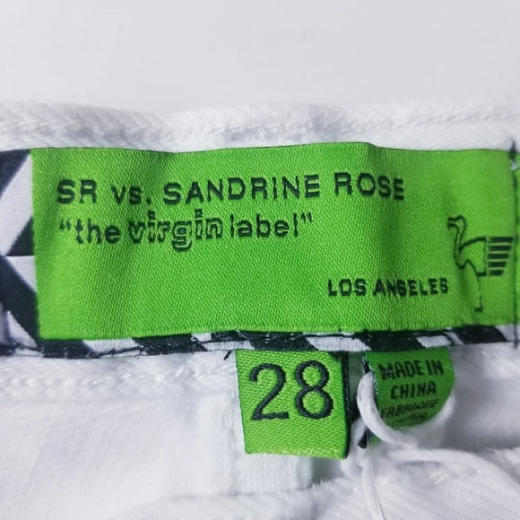 Free People x Sandrine Rose Sz 28 White Raw Hem High Rise Denim Bermuda Shorts - Picture 9 of 14